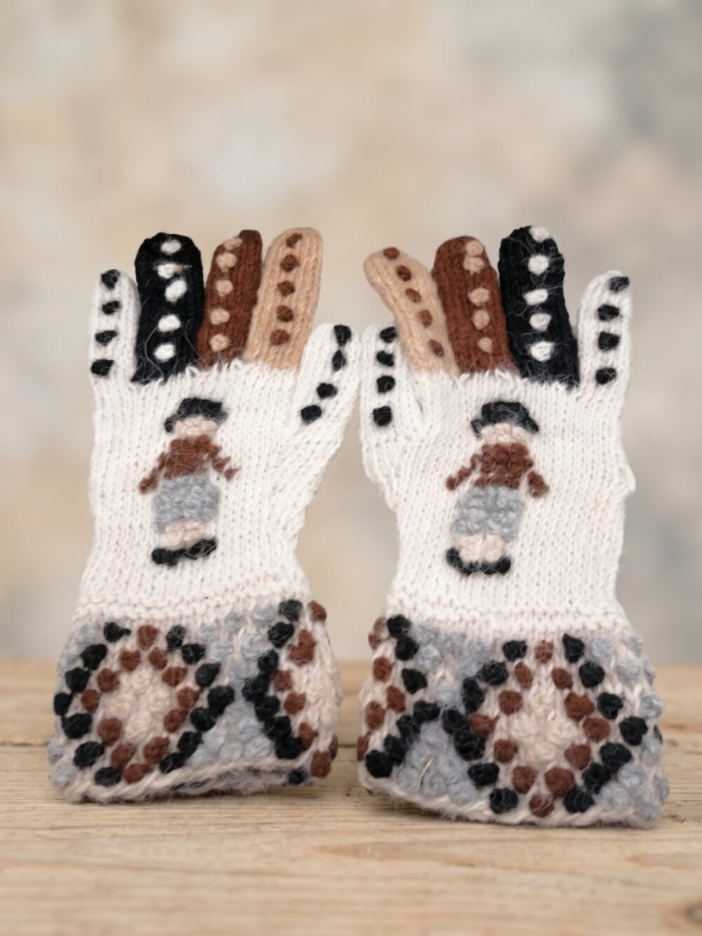 Warm Andean Alpaca Wool Winter Gloves